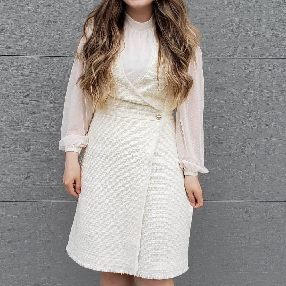 H&M wrap dress in cream size S